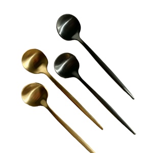 High Quality Luxury Metal <b>Gold</b> & <b>Black</b> Spoon 304 Wedding Restaurant Hotel Home in Bulk Price - Product Image 1