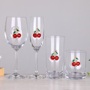 Metálico pegado 3D esmalte decorativo emblema icono adjunto vino tinto beber champán flauta rocas Highball Collins Glass - Product Image 2
