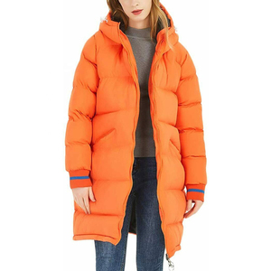 Abrigo largo con capucha sublimación burbuja prendas de vestir exteriores Puffer acolchado impreso Chaqueta larga mujeres - Product Image 4