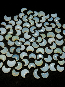 Natural Fire Opal Smooth Crescent <b>Moon</b> Shape Gemstone for Jewelry Making, Loose Hand Carved Opal Carving Briolette Beads, 13mm - Product Image 3