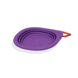 Bol de voyage pliable pour chien Purple Portable Go Bowl Peak, taille XL, capacité 1000 ml, en silicone et acier inoxydable, pour la randonnée - Product Image 1