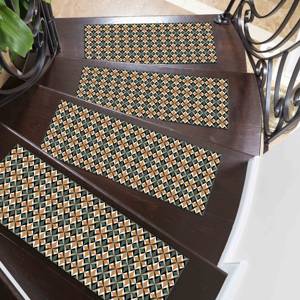 Tapis vert et orange, tapis au design kilim, tapis imprimé, tapis à poils doux - Product Image 3