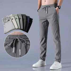 Pantalon décontracté pour homme en coton 100% respirant à séchage rapide, coupe droite, style hip-hop, avec couleur et logo personnalisés - Product Image 3