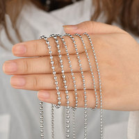 Vente en gros JR Brand JR-chain Collier à chaîne de perles boule en acier inoxydable-Livraison rapide