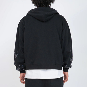 ชุดวอร์มผู้ชายมีฮู้ดประดับเพชรเทียม สำหรับฤดูหนาว ปี 2025 คุณภาพสูง ผลิตจากผ้าฝ้าย 100% เป็นมิตรกับสิ่งแวดล้อม ผลิตในปากีสถาน บริการ OEM จากผู้ผลิตที่ดี - Product Image 4