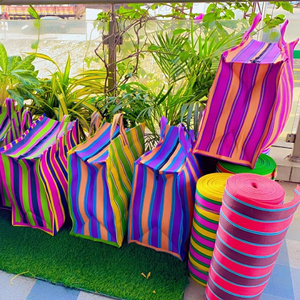 Bolsas grandes ecológicas de polipropileno reciclado con cremallera, bolsas de plástico sostenibles reutilizables para la colada, suministro a granel, modelo indio tejido de PP - Product Image 1