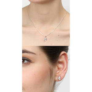 Parures de boucles d'oreilles pendantes en argent sterling 925 de qualité supérieure, forme poire, pour mariages - Product Image 6