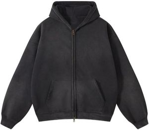 Sudadera con capucha lavada con ácido de gran tamaño personalizada estilo Vintage algodón Streetwear pulóver sudadera para Unisex hombres mujeres Casual - Product Image 1