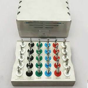 Forets coniques en acier pour implants dentaires avec bouchon, kit universel de 30 pièces, outils de perçage chirurgical, écologiques et durables - Product Image 1
