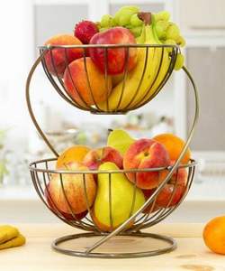 Corbeille à fruits en métal avec une large coupelle pour un accès facile et une belle présentation sur le comptoir - Product Image 3