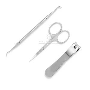 Coupe-ongles carré professionnel en acier inoxydable noir mat, ciseaux à cuticules courbés et aiguisés, pousse-cuticules pour manucure de beauté avancée - Product Image 2