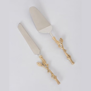 Best Quality Designer Stainless Steel <b>Cake</b> <b>Server</b>, Wholesale Golden Dessert Serving Spatula & Knife Set for Restaurant and Hotel - Product Image 6