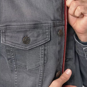 Veste en jean pour homme, coupe slim, manches longues, tendance, décontractée, tenue urbaine, veste en jean moderne pour homme, coupe slim, manches longues, mode actuelle - Product Image 5