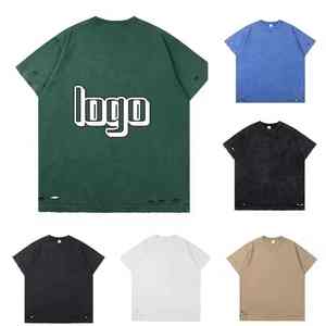 Camiseta de Hombre de Manga Corta, Tendencia de Verano, Holgada, Informal, de Media Manga, 300g - Product Image 5