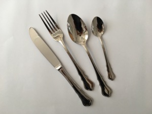 Unique Hammered Handle Stainless Steel Cutlery Set Silver Spoon and Fork <b>Flatware</b> for Parties - Product Image 1