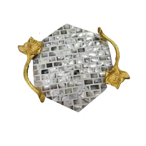 Artisanat moderne Usine directe Plateau de service Personnalisé Conception de nacre pour la maison Hôtel Décoratif RF Artisanat - Product Image 1