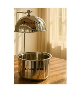 Plato de frotamiento de acero inoxidable color plata calentador de alimentos plato de frotamiento con calidad de lujo tamaño personalizado comida Buffet plato de frotamiento - Product Image 1