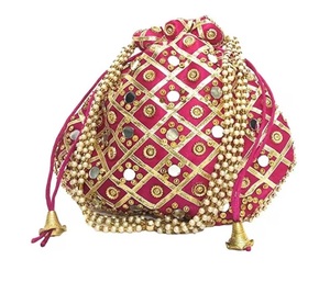 Ấn Độ Thêu Chủ Đề Gương Làm Việc Potli Túi Ấn Độ Potluck Thủ Công Của Phụ Nữ Túi Xách Potli Túi Cho Bán Buôn Mua - Product Image 3