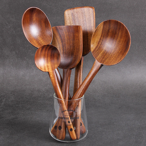 Ensemble de cuillères à café en bois Japandi écologiques, ustensiles de cuisine pour la cuisine et les fêtes - Product Image 3