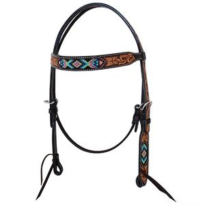 Equipo de Equitación de Cuero Genuino con Cuentas Multicolores, Collarín y Pechera Ligeros de Estilo Occidental para Montar a Caballo en Temporada - Product Image 1