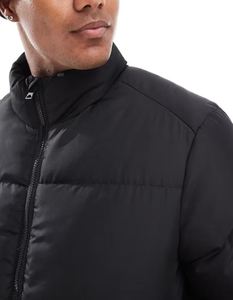 New Arrival Coat Men's Puffer Jacket Winter Shiny Quilted Puffer Jacket <b>Windbreaker</b> Padded Thick <b>Black</b> Hooded Winter Jacket - Product Image 4