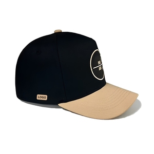 Custom 2-Tone Performance Golf Hat For Men 5-Panel Moisture-Wicking Baseball <b>Cap</b> With Custom Rubber PVC Logo <b>Snapback</b> Closure - Product Image 2