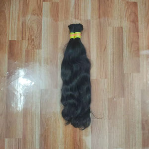 Cheveux humains vierges ondulés 100% naturels d'Inde du Sud, noir naturel, 16-40 pouces, en vrac - Product Image 1