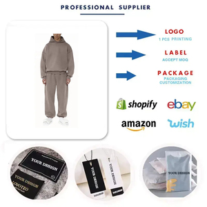 Ensemble de sweat à capuche 2 pièces Jogging Suit Fleece Track Suit Custom Logo Jacket Tracksuits Loose baggy Long Sleeve Men's Tracksuits - Product Image 6