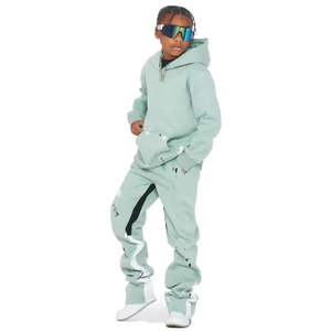 Nuevo diseño Niños Chándales apilados Pantalones de chándal y sudaderas con capucha Conjunto Personalizado Puff Impresión Algodón Acampanado Moda Sweatsuit - Product Image 4