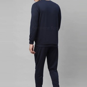 Ensemble de survêtement chaud pour hommes grande taille, automne, manches longues, pull à contraste de couleur, coton et polyester - Product Image 3