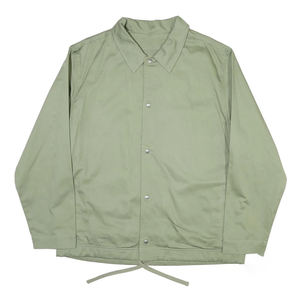 Veste d'entraîneur vert sauge minimaliste coupe-vent léger avec boutons pression et ourlet réglable pour un style streetwear décontracté - Product Image 1