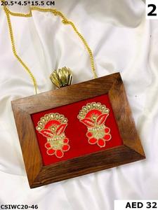 Designer Handmade Wooden Evening <b>Bags</b> <b>for</b> Women <b>Wedding</b> and Evening Clutch - Product Image 5