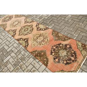 2.8x11.3 ft Rug, Turkish Rug, Vintage <b>Red</b> <b>Wool</b> Southwestern Rug - Product Image 4