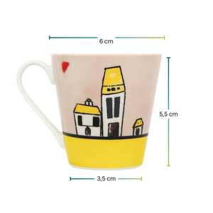 Set di 6 Design moderno 80ml porcellana tazza di caffè nero/bianco microonde e lavastoviglie regalo perfetto con piatti - Product Image 2