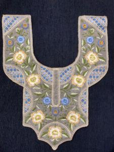 Embroidered Neck Patch / <b>Applique</b> for Kurti, Dress, and Garment Decoration Floral multicolor embroidery with artistic patterns - Product Image 3