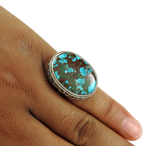 Bijoux indiens, bague en pierre turquoise tibétaine, argent 925 fait à la main, vente en gros, bijoux sterling, bagues de saint-valentin, fournitures - Product Image 3
