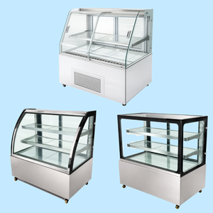 Vitrina Refrigerada Transparente de Vidrio Curvo para Pasteles, Exhibidor de Reposterí<span class=keywords><strong>a</strong></span> - Product Image 4