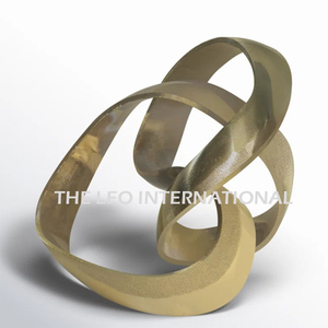 Aluminium Métal Forme Coeur Plaqué Or Sculptures Modernes de l'Inde Style Fantaisie Luxe Fait Main Décoratif pour la Maison - Product Image 4
