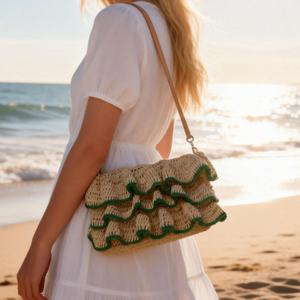 Vintage Hand-Knitted Crossbody Straw Bag Luxury Beach Tote Hand <strong>Ladies</strong> Designer Bags <strong>Purses</strong> and Small Handbag for Women - Product Image 4