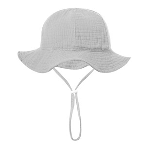 Secado rápido Protección solar viaje al aire libre 100% algodón Infantil Niño Unisex bebé color sólido transpirable impreso playa cubo sombreros - Product Image 5