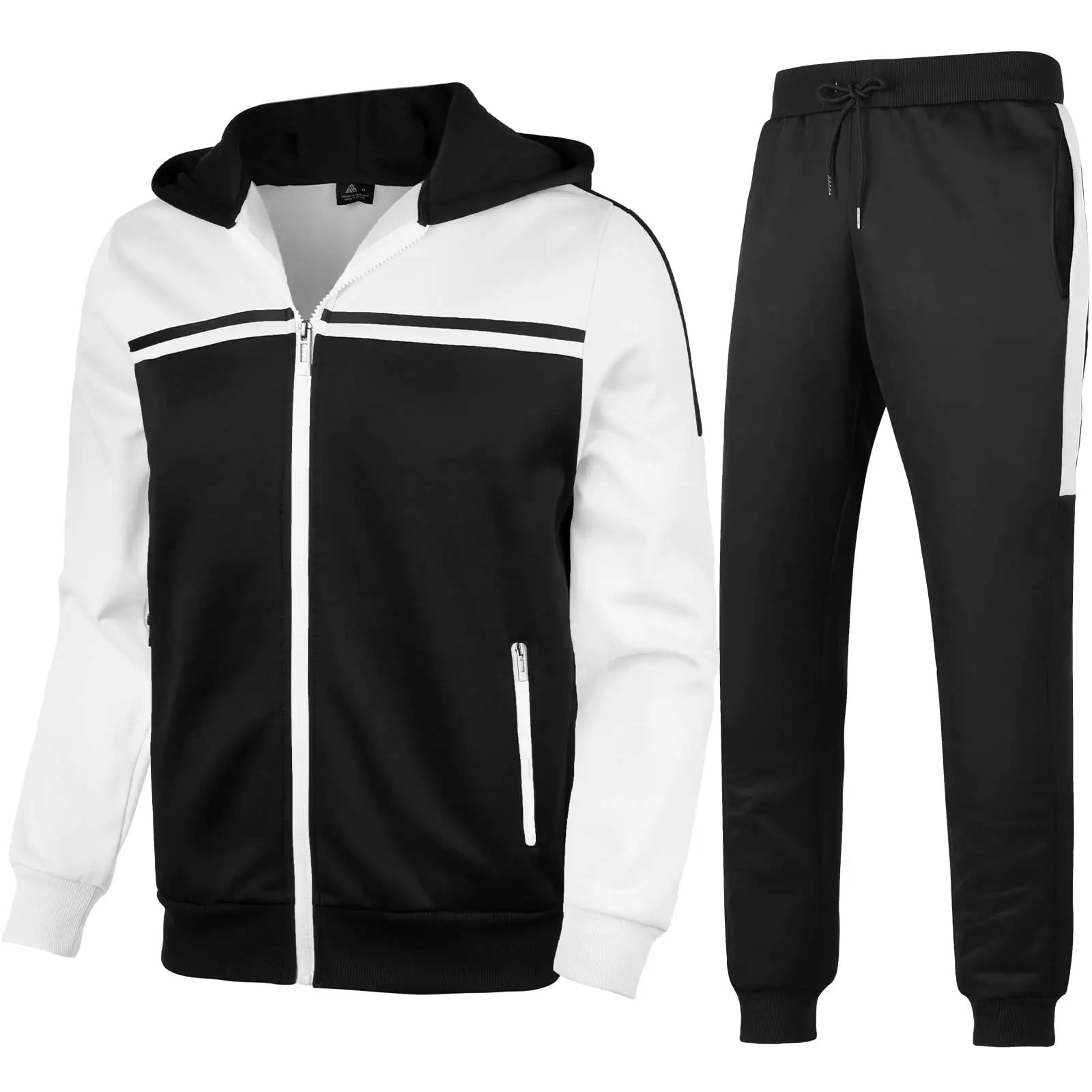 Survêtement pour homme Survêtement athlétique décontracté Ensembles avec poches zippées Survêtement pour homme Vêtements de sport pour homme Jogging