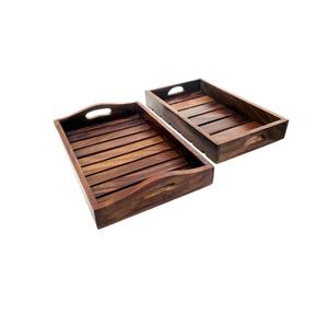 2 Bandejas para Alimentos, Bandejas Rectangulares Decorativas para el Hogar con Asas, Bandeja Decorativa de Almacenamiento para Restaurante y Hotel - Product Image 1