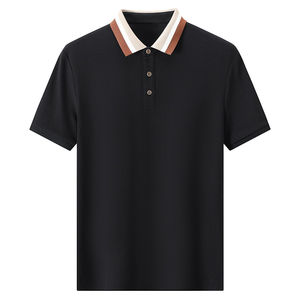 Camiseta Polo de Punto Acanalado con Botones para Hombre al por Mayor, con Puños Ajustados, Cuello Casual Holgado, con MOQ Bajo - Product Image 2