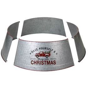 Decorative Galvanized metal <b>tree</b> collar Christmas decoration <b>tree</b> <b>stand</b> classy inspired decor for home new year Xmas party 2023 - Product Image 2