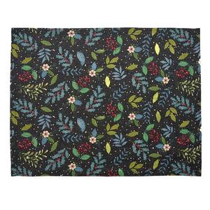 Juego de manteles individuales negros de algodón 100% de 8 piezas con patrón de flores, manteles decorativos de mesa de 35x45cm, accesorio de mesa de comedor elegante duradero - Product Image 1