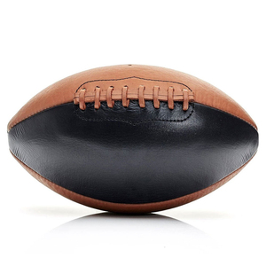 Ballon de football américain en cuir véritable noir personnalisé MESS SPORTS, ballon de rugby pour adultes, sports de plein air - Product Image 5