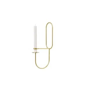 Portavelas individual de tono dorado con forma cilíndrica para la vela y una base redonda para estabilidad decorativa para el hogar - Product Image 4