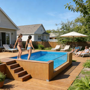 Piscina Elevada Extra Grande de 40 Pies con Cubierta para el Hogar, Resort, Jardín, Patio Trasero, Duradera y Fácil de Montar - Product Image 3