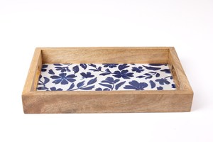 Bandeja Cuadrada de Madera para Servir Aperitivos, Frutas, Queso, Postres y Comida, Decorativa, Grande, Estilo Art Deco, con Diseño Floral, Apta para Alimentos - Product Image 3