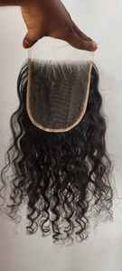 วิกผมคนอินเดียแบบไม่ผ่านกระบวนการผมต่อปิดลูกไม้ความละเอียดสูง6x6นิ้วสีธรรมชาติ - Product Image 5